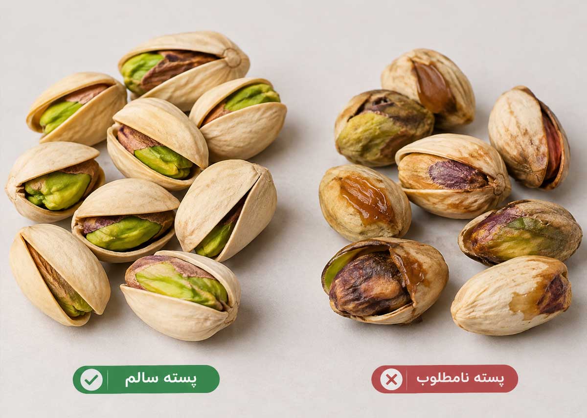 نشانه های پسته خراب و نامرغوب