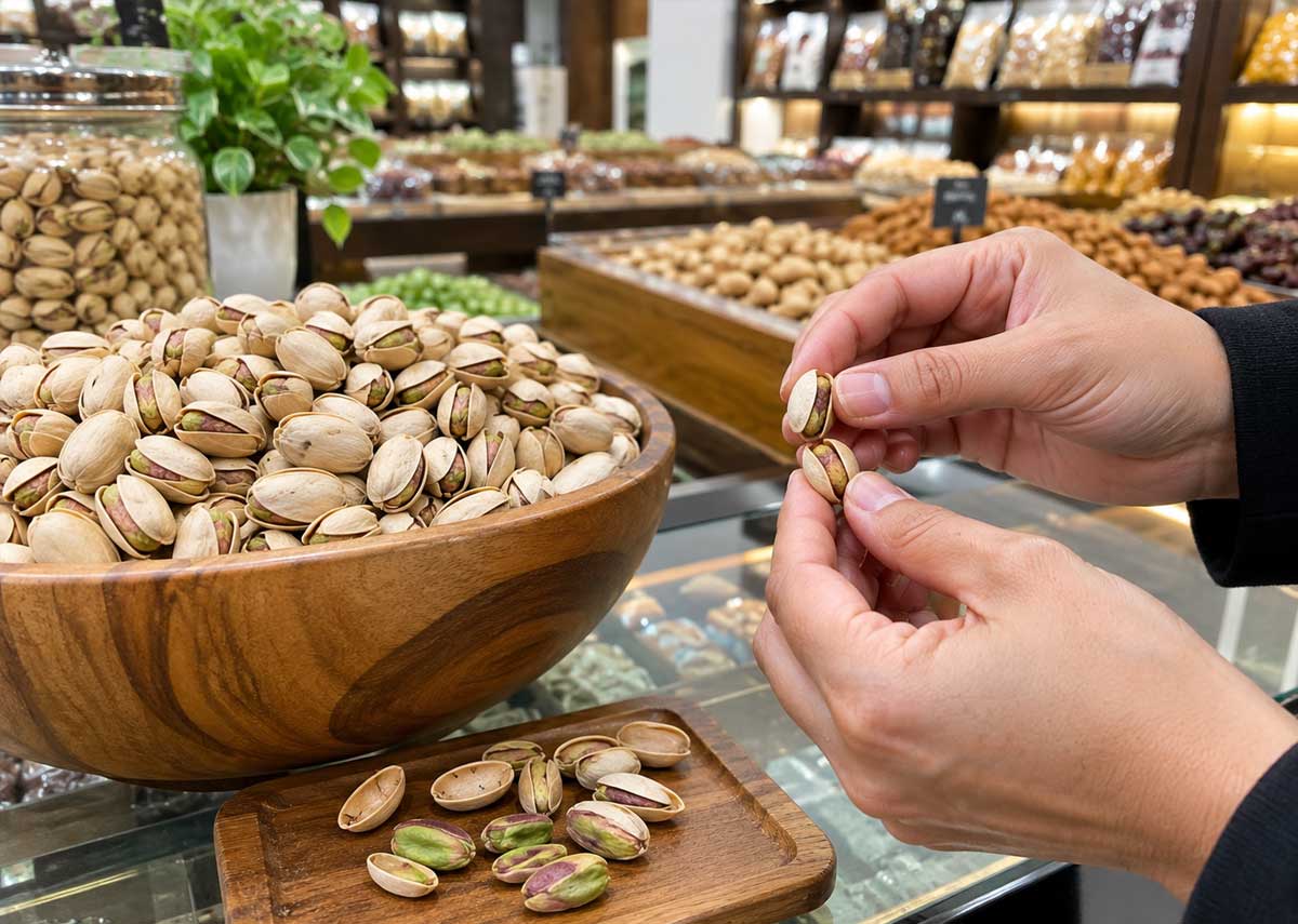 بررسی کیفیت پسته هنگام خرید
