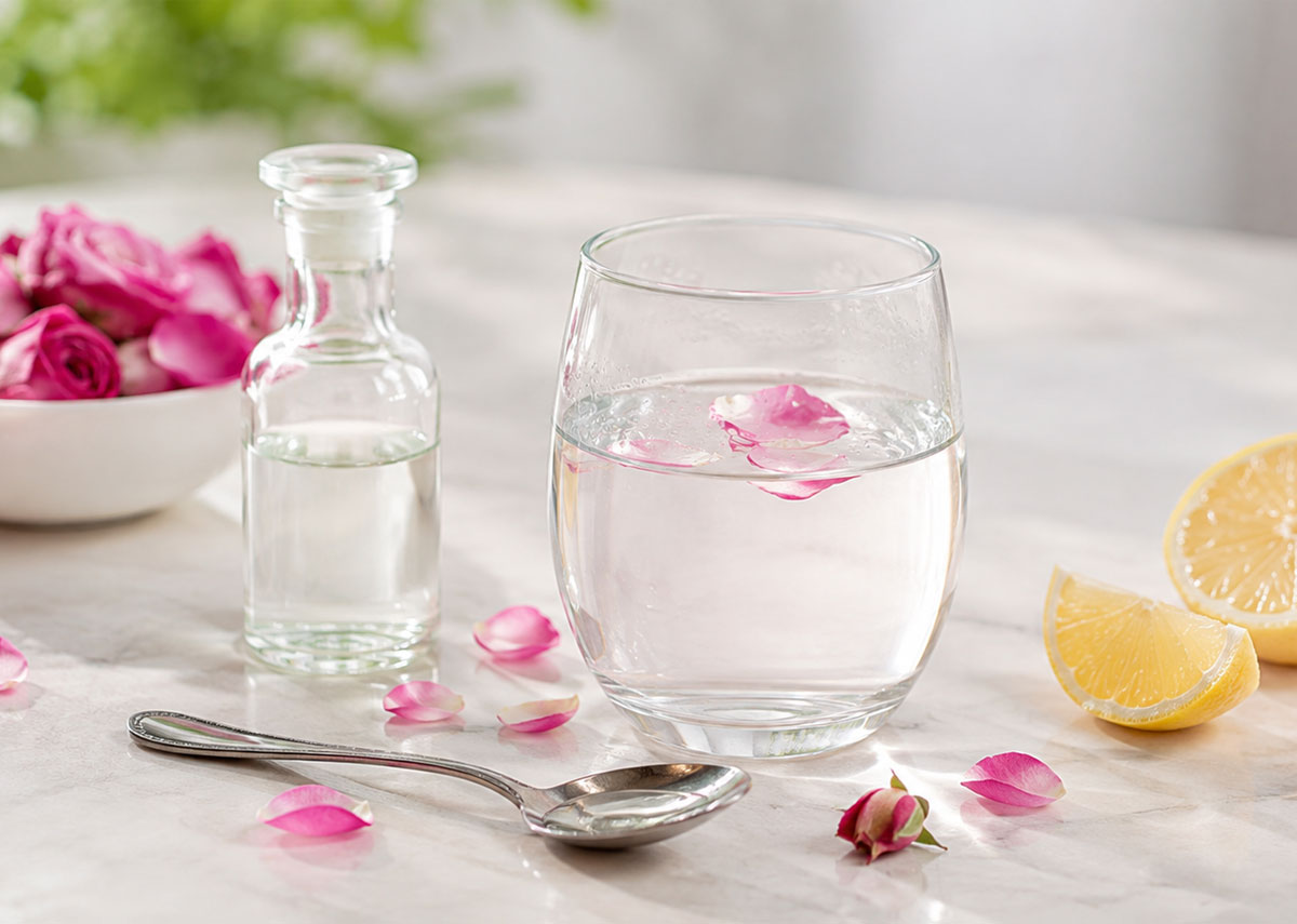 یک لیوان آب و گلاب کم‌ کالری برای رژیم کاهش وزن