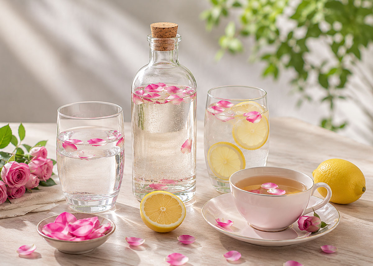روش مصرف گلاب در نوشیدنی‌های کم‌کالری و رژیم غذایی