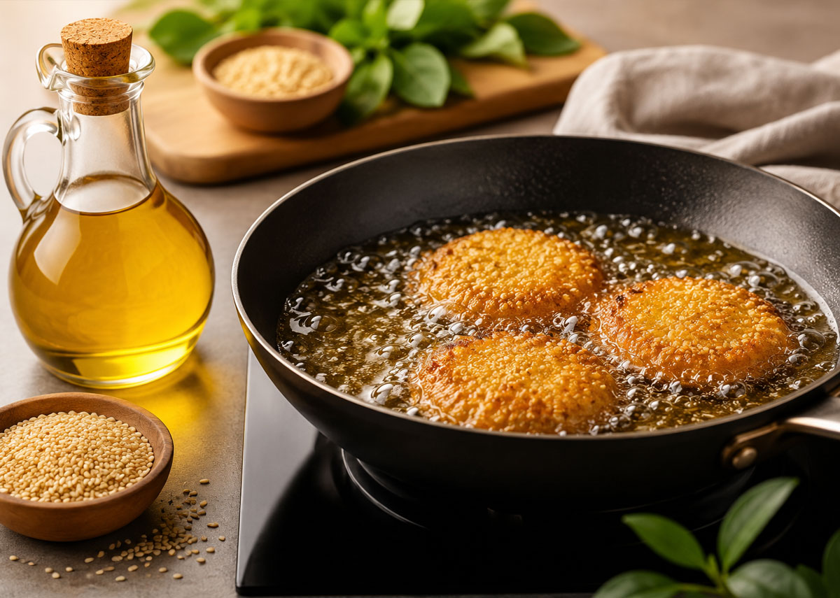 سرخ کردن طولانی روغن کنجد